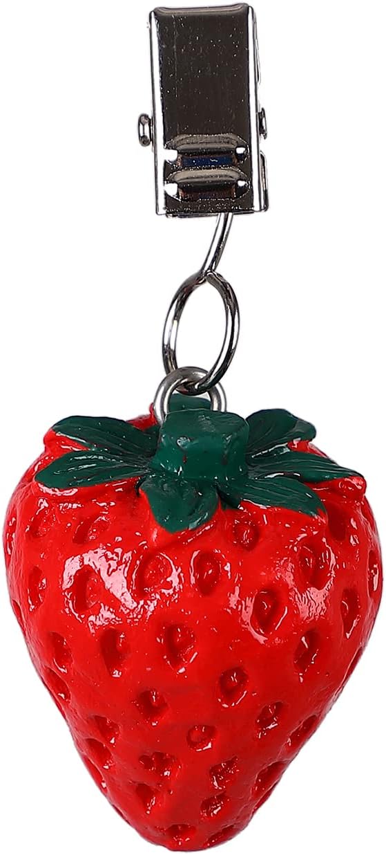 Twofish Strawberry Resin Tablecloth Weights Clips Set of 4 - 100% Handicraft, Farmhouse Style, All-Season, Heat Resistant, Hand Wash Only