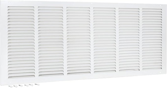 EZ-FLO 30 x 12 Inch (Duct Opening) Return Air Vent Cover for Wall or Ceiling, Solid Steel Return Air Grille, HVAC Vent Cover, White, 61648