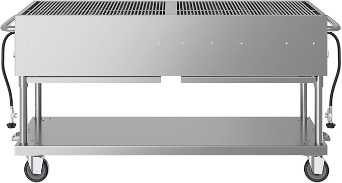 72 in. Commercial Mobile Outdoor Propane Gas Grill, ETL Listed in Stainless-Steel (KM-CGM-72)