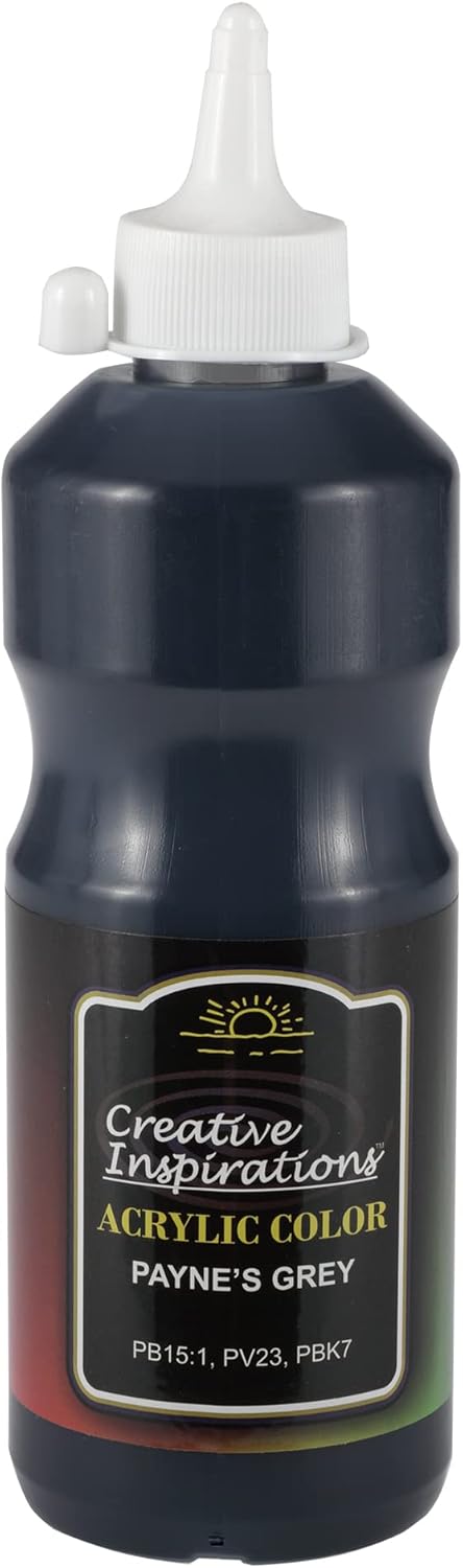 Creative Inspirations Acrylic Paint - Payne'S Grey - 500 mL Bottle - Smooth & Creamy Consistency, Vibrant Pigmentation, Great Coverage for Artists - Clean Up with Soap & Water
