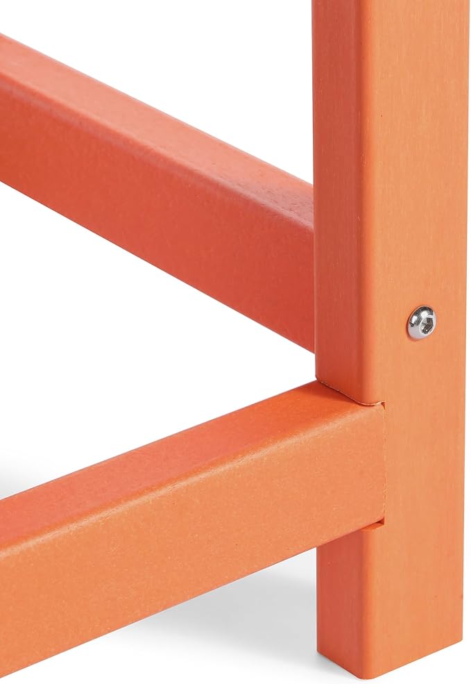 Costaelm Kids Outdoor Side Table, Small Patio HDPE Adirondack Square Table, Porch End Table for Outside Pool Garden, Orange