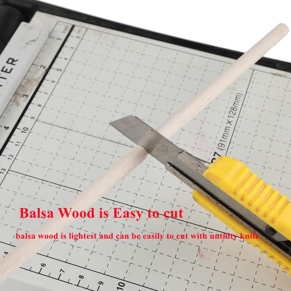 1/2 x 12 Inch Round Wood Dowel Rods Wood Sticks Wooden Dowel Rods Unfinished Wood Balsa Wood Sticks for Crafts and DIY Projects, 12 PCS