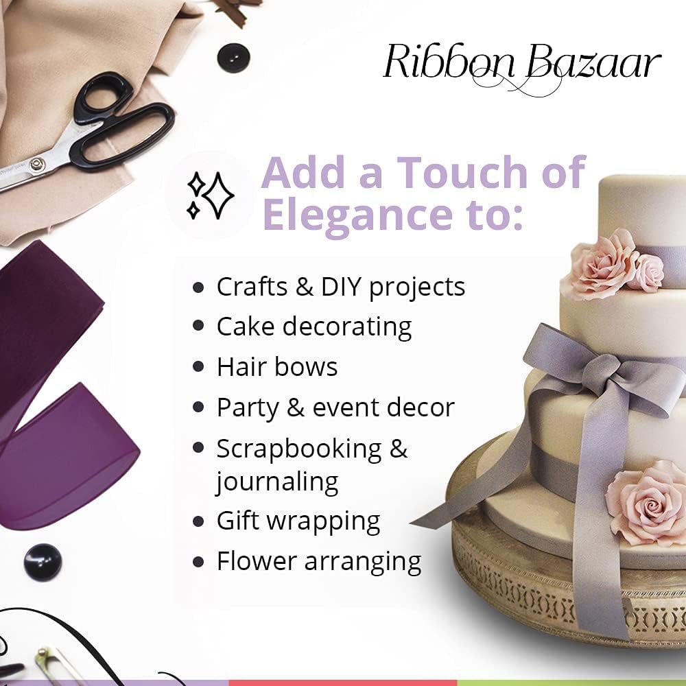 Ribbon Bazaar Sheer Organza Wired Ribbon - 100% Polyester Wire Edged Ribbon for Floral Decor, Table Arrangements, Apparel Embellishment & More - 1-1/2" Red 25yd