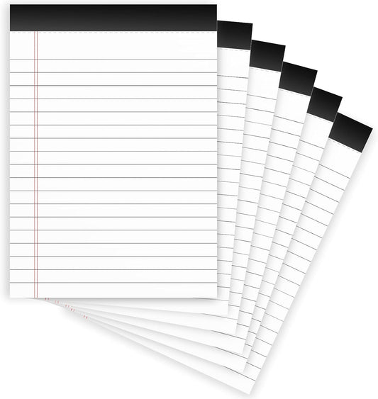 Legal Pads 4x6 with 18-Line College Ruled Small Legal Pads 6 Packs of Mini Legal Note Pads Non-Penetrating Paper, Perforated Writing Pad for School, Office, Business