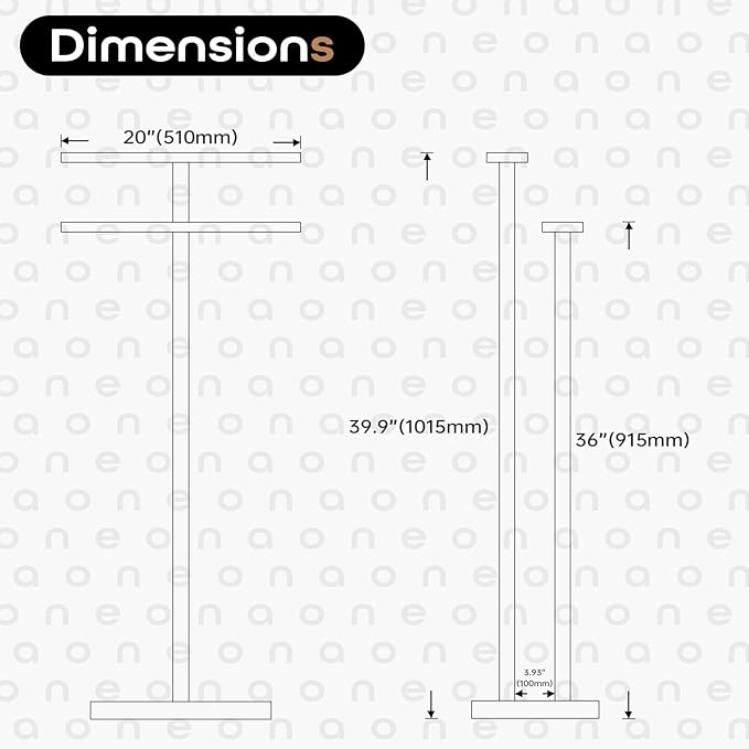 Standing Towel Rack for Bathroom 2-Tier Towel Holder Free Stand with Heavy Marble Base Gold Thicken Steady Design Stainless Steel AN7001GD