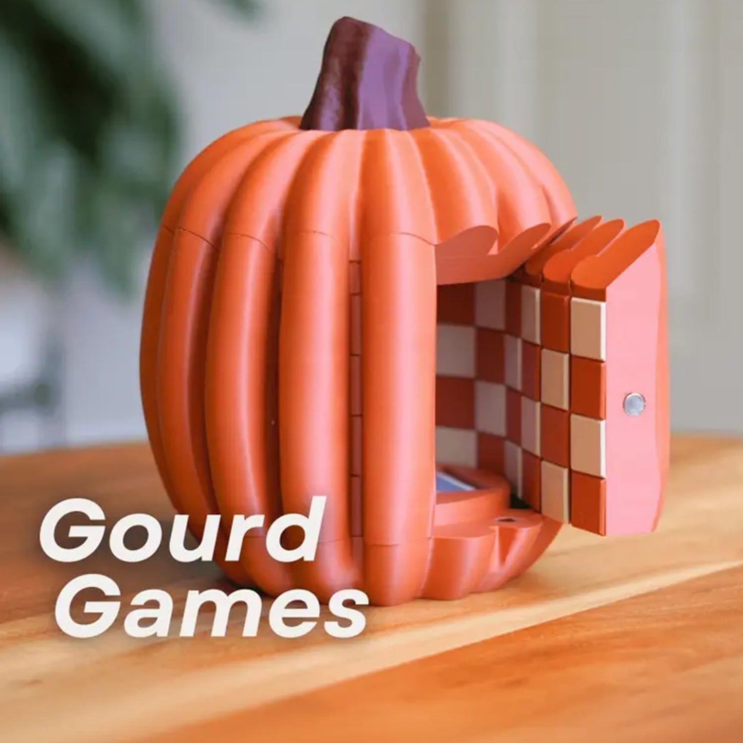 Pumpkin Game Set: Magnetic Chess Checkers, Dice Tower, Cribbage, Card Holder, Forgecore Gourd Games, Gourd Gambit Pumpkin Chess Expansion Pack, 3D Printing Portable Adult Pumpkins Board Game Set(#1)