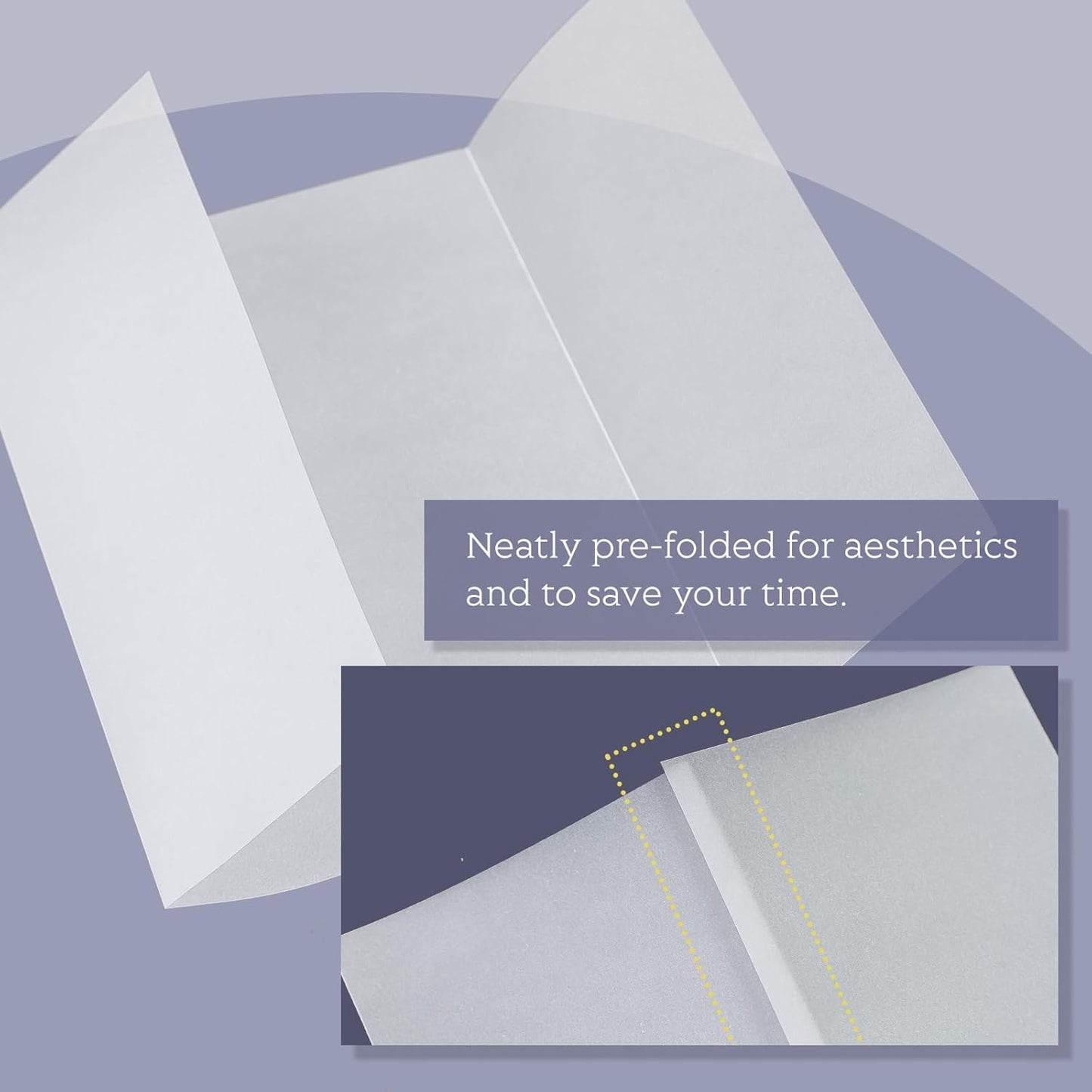 Vellum Paper 5x7 Pre-Folded - Goefun 120 Sheets Vellum Jackets for 5x7 Invitations 115GSM Translucent Paper for Invitations Wraps, Greeting Cards, Envelope Liners, Wedding, Baby Shower (Pack of 2)