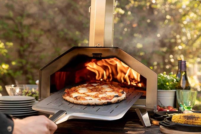 ooni 14” Perforated Pizza Peel – Long Handle Perforated Aluminium Pizza Paddle – Lightweight Pizza Turning Peel Outdoor Pizza Oven Accessories