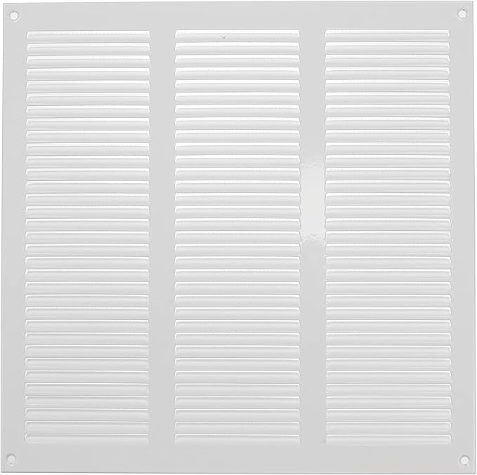 Repa Market 2-Pack 12x12 Inch Air Vent Cover/White Galvanized Steel Louvered Grill Cover with Mesh Screen/Wall or Ceiling Vent/Durable Flush Mount HVAC Register for Indoor and Outdoor Ventilation