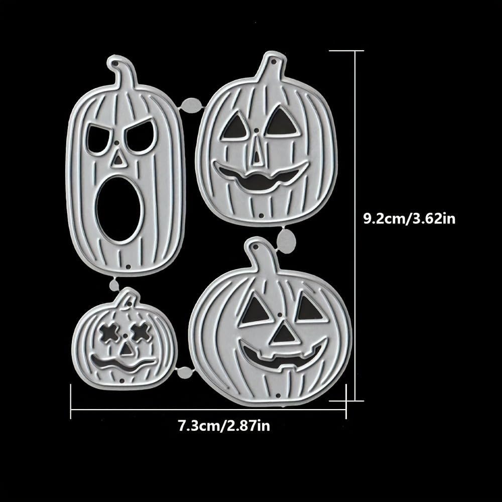 Lapoo Festivals Metal Cutting Die for Scrapbooking - Durable, Cut Stencils for DIY Scrapbook Photo Album Decorative Paper Card, Card Making Supplies (4-Piece Halloween Pumpkin Set 2.9 x 3.6 in)