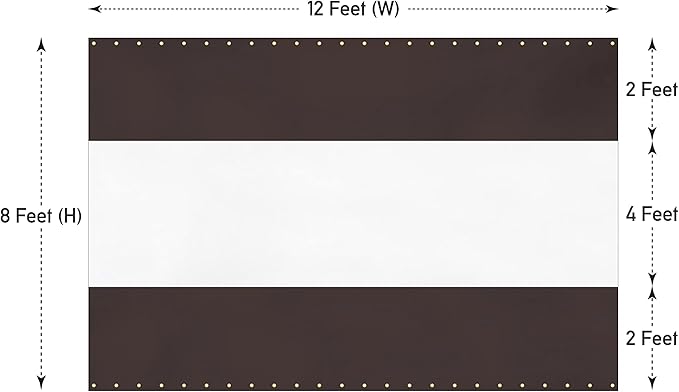 Covers & All Outdoor Clear Panel Curtain, 12 oz Vinyl Outdoor Curtains for Patio, Weather Resistant Waterproof Tarp with Brass Grommets for Pergola, Porch, Gazebos, Balcony (8'H x 12'W Feet, Coffee)