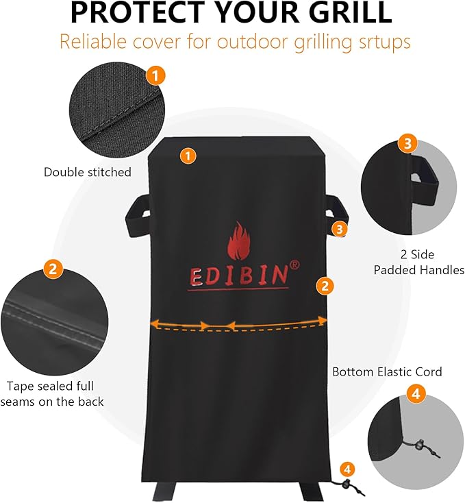 Smoker Cover for Pit Boss Grills PBV3G1 Vertical Smoker, 600D Waterproof Grill BBQ Cover for Pit Boss 3 Series Propane Gas Smoker PBV3G1-23" D x 22" W x 47" H