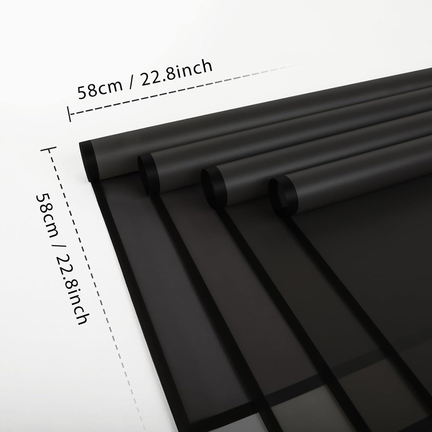 FUHITIM 20 Sheets Flower Wrapping Paper - Waterproof Black Floral Wrapping Paper for DIY Crafts, Florist Supplies Packaging for Wedding Valentine's Day Birthday Gift