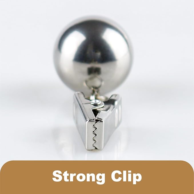 8 Pack Heavy Duty Tablecloth Weights, Rust Proof Stainless Steel Balls with Clips, Weights for Curtain, Outdoor Picnic Table, Flags