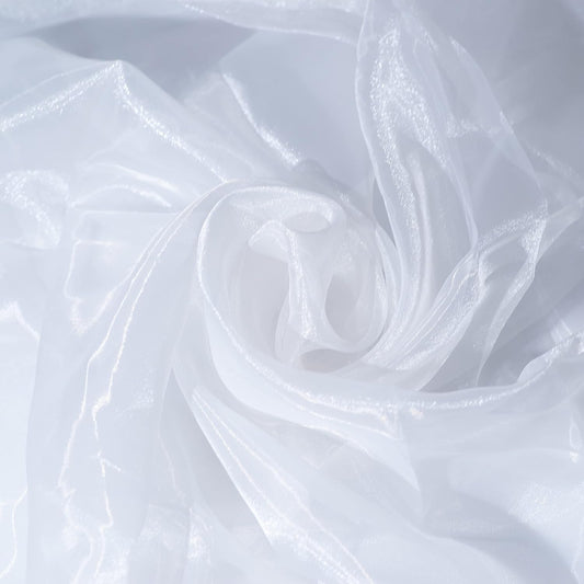 Organza Fabric 10 Yard Bridal Solid Sheer Bolt for Home Décor, Table Décor, Bridal, Fashion, Crafts, Decorations Silky Shiny Organza 44" - (10 Yard, White)