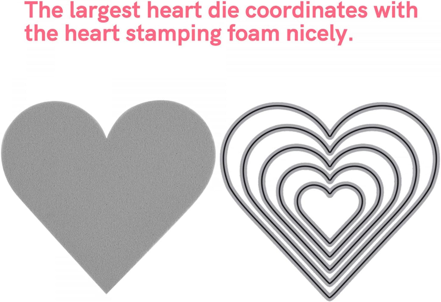 BAOFALI 9 Pcs Heart Cut Stamping Foam Grey Moldable Foam Stamps Plastic Dry Foam Stamp Pad Cut and Dry Foam Stamping Foam Block for Sculpture, Modeling, DIY Arts and Handicrafts Projects