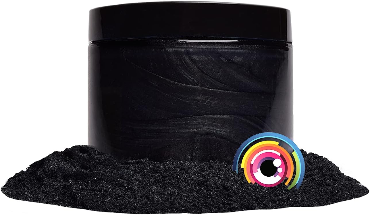 Eye Candy Premium Mica Powder Pigment “Ninja Black” (25g) Multipurpose DIY Arts and Crafts Additive | Woodworking, Epoxy, Resin, Bath Bombs, Paint, Soap, Nail Polish, Lip Balm (Ninja Black, 25G)