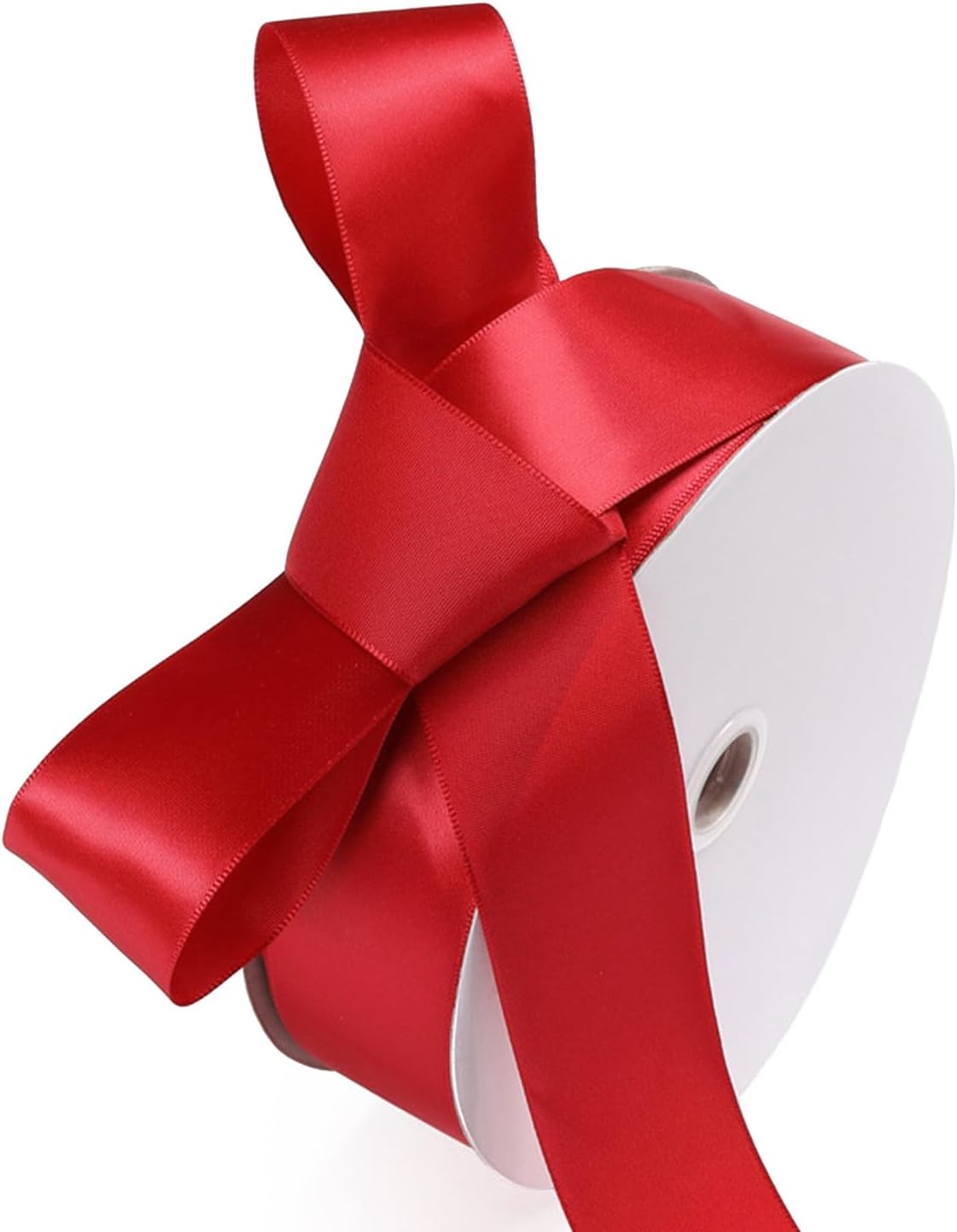 1-1/2" x 100 Yards Burgundy Polyester Satin Ribbon Single Faced Fabric Ribbons for Eternal Roses, Flower Bouquets, Gift Wrapping, Crafts, Bridal Shower, Wedding Decor