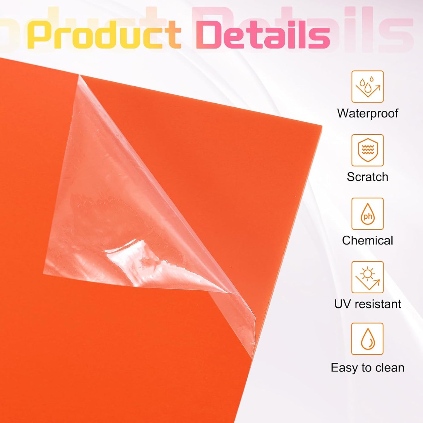 uxcell 4Pcs Acrylic Sheets 12x12 Inch Acrylic Panel 1/8 Inch-3mm Plastic Board for Picture Frames Sign Holders DIY Display Projects Craft, Orange