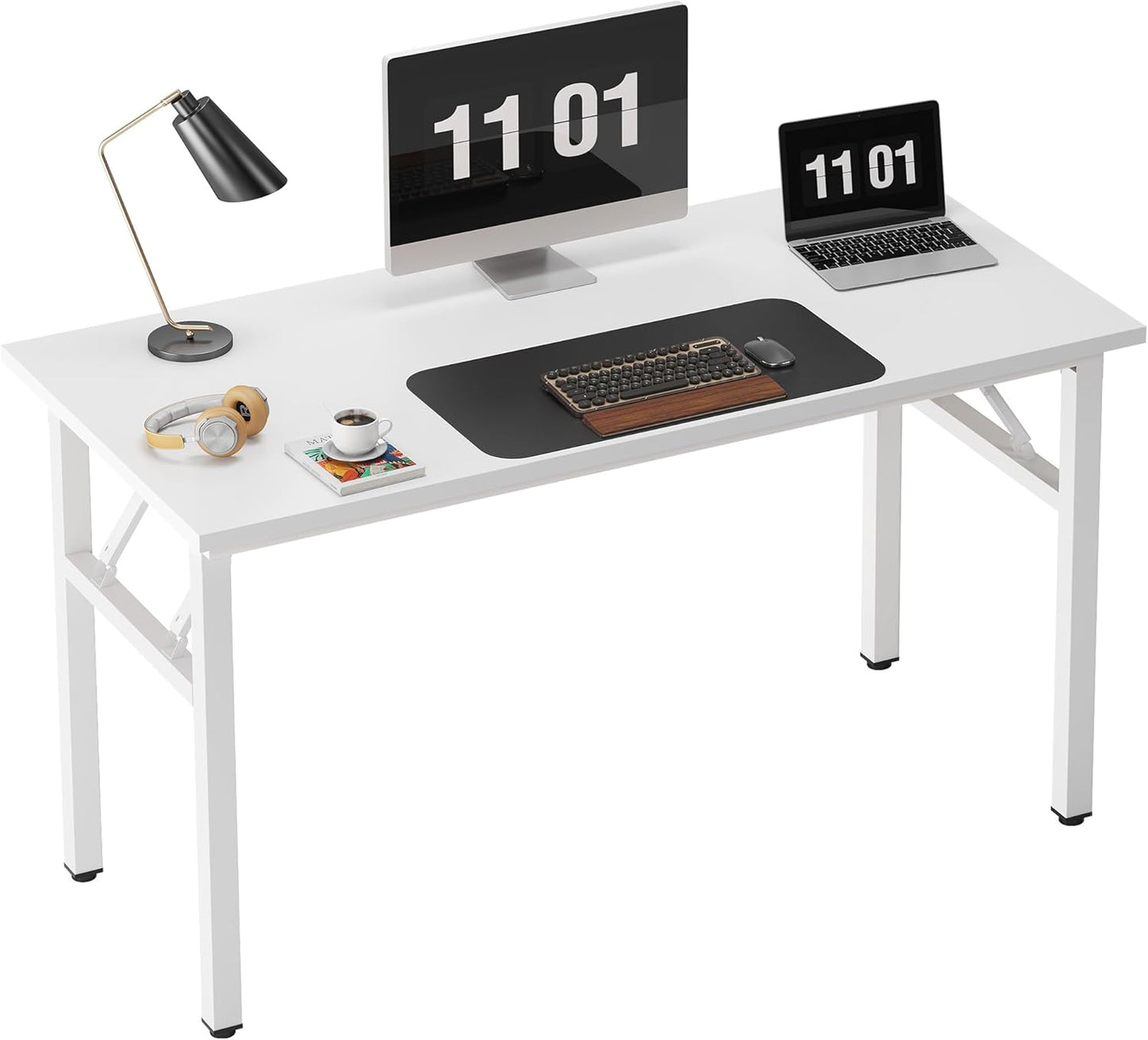 Need 47 inches Computer Desk Office Desk Folding Table with BIFMA Certification Computer Table Workstation, White AC5DW-120