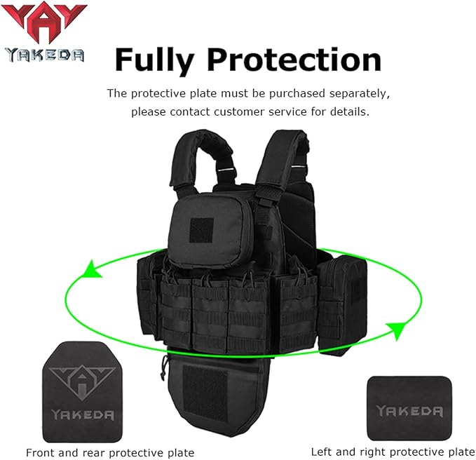 YAKEDA Outdoor Removable CS Training Vest, Molle Breathable Training Quick Adjustable Game Vest