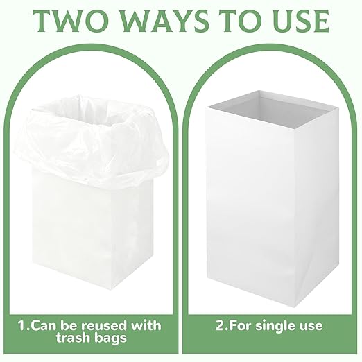 8 Pack 30 Gallon Disposable Trash Cans for Parties, Large Portable Self-Standing Garbage Bins, Foldable Garbage Recycling Boxes, Cardboard Trash Cans for Events and Weddings Outdoor Indoor