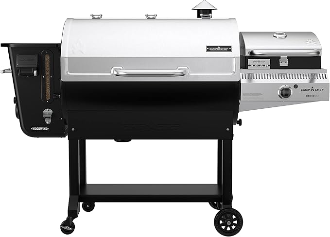 Camp Chef Sidekick Sear - Includes BBQ Box for Pellet Grill - Accessory for Outdoor Cooking - Sear & Grill with Ease - 14" Cooking System Compatible, Silver