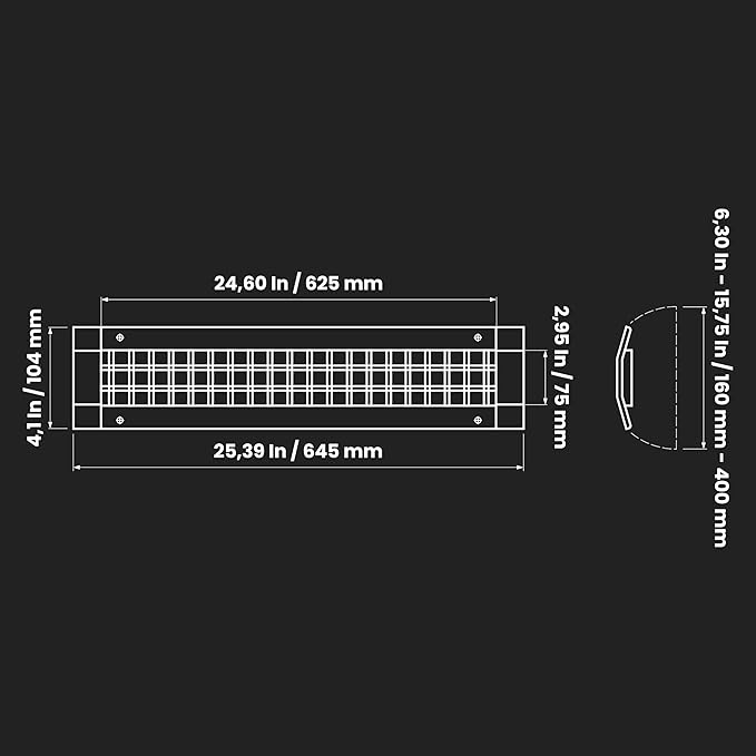 Repa Market 25" x 3" Inch Air Grille for Round Spiral Ducts - Adjustable Double Louvre Blade - Galvanized Ventilation Cover - Side Fit Round Surface Canal Ducting from 7" to 15.75" Inches