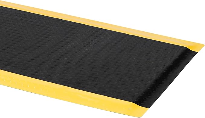 2 x 5 FT Anti Fatigue Mats Industrial 15/16 Inch Thick Soft Sponge Ergonomic Mat Durable Heavy Duty Diamond Plate for Standing Non Slip Industrial Grade Floor Mat for Leg & Back Pain