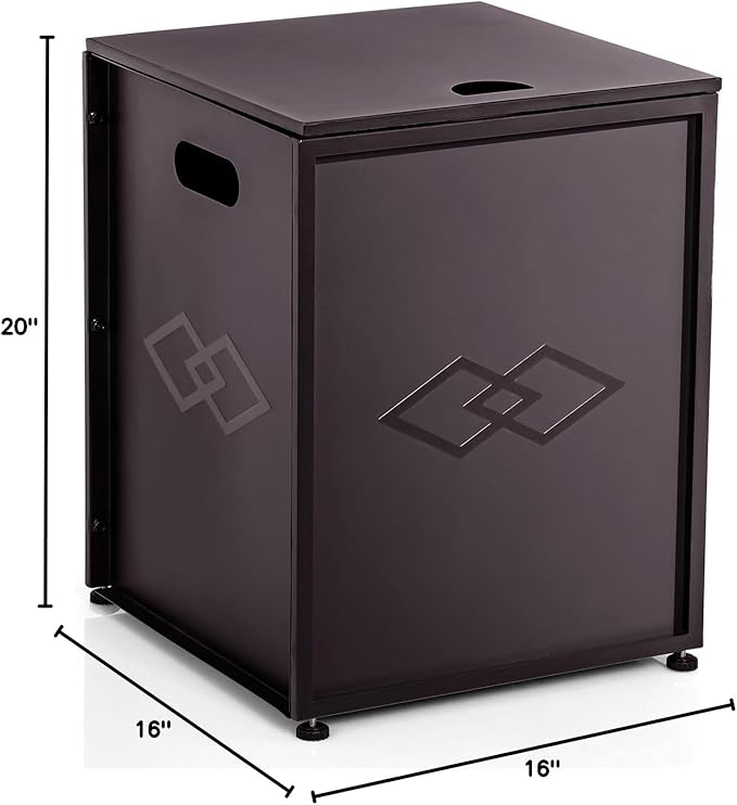 Propane Tank Cover Table with Storage Sides, Dual Function Cover for 20 lbs Propane Tank Outdoor Gas Tank Storage Side Table for Fire Pit Gas Grill Griddle Propane Stoves, Brown