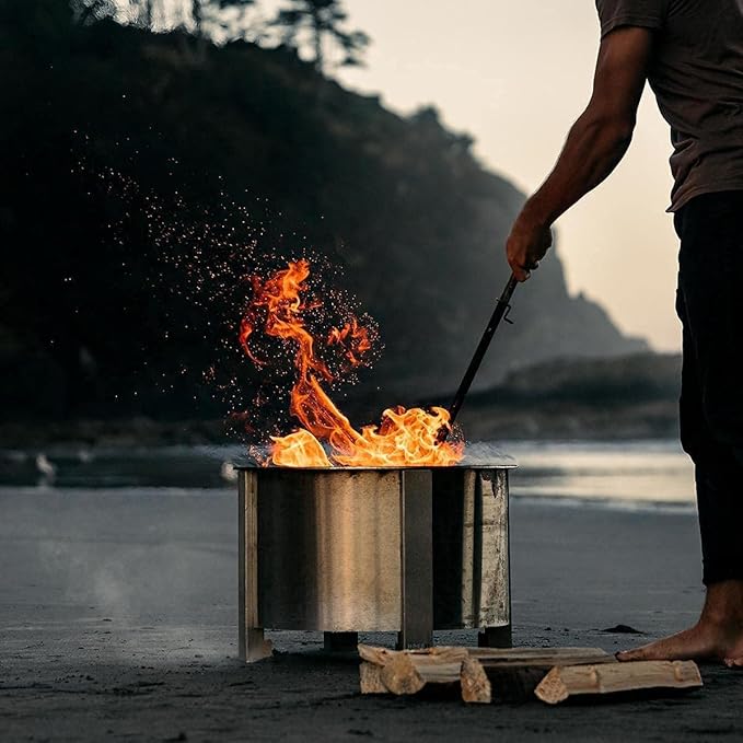 Breeo Smokeless Fire Pit (X Series 19, Stainless Steel) | 22.1 inch Smokeless Firepit for Outside | 47 Pounds | Ideal for Families, Gifts for Dad | Compatible with Wide Range of Breeo Accessories