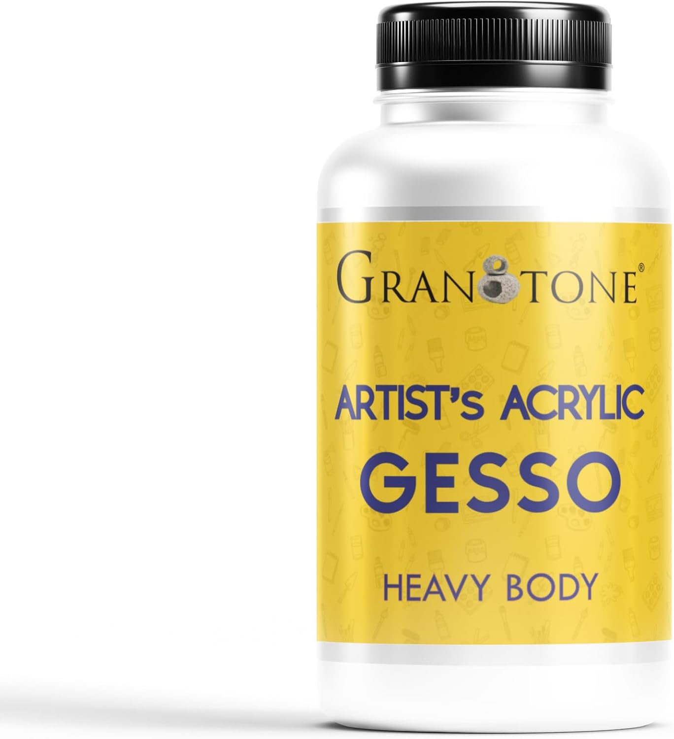 GRANOTONE Acrylic Gesso Water Base | Matte Finish | Interior/Exterior Use | Long Lasting For Acrylic Painting | Non-Toxic Universal Gesso Finish Primer, White