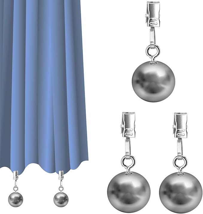 3 Pack Heavy Duty Curtain Weights, Heavy Weights for Outdoor Curtains of Pergola Patio Gazebo Cabana, Stainless Steel Weight Clip Down Curtain, Garden Flag, Shower Curtain, Tablecloth