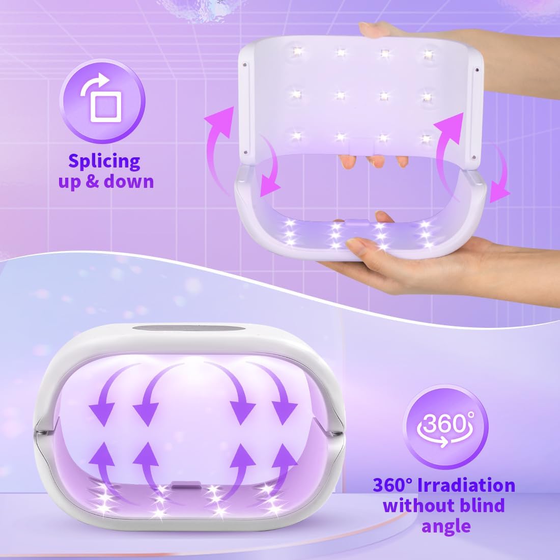 UV Light for Resin, 36W Double Side Fast Curing UV Resin Light with Adjustable Time Setting Portable Foldable Small UV Lamp