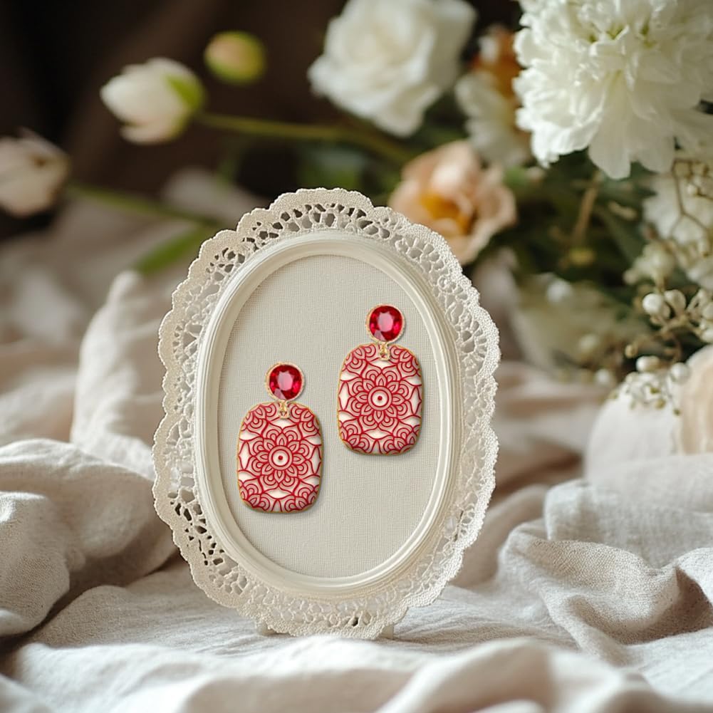 CHGCRAFT 16 Sheets Abstract Floral Clay Texture Mat Seamless Flower Pattern Polymer Clay Texture Sheets DIY Tools for Pottery Earring Jewelry Making Stamp Engraving Machines, 4x2.6inch