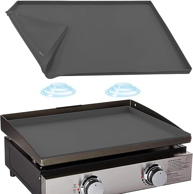 Silicone Griddle Mat Cover for Blackstone 22 Inch Griddle, Heavy Duty Food Grade Silicone, All Season Protective Cover (Gray)