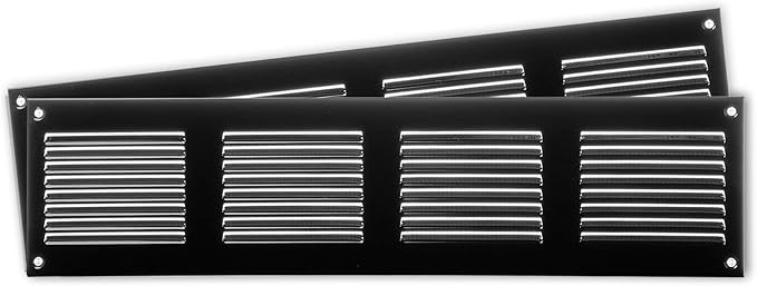 Repa Market 2-Pack Air Vent Cover 16x4 Inch (Outer Dimensions) White Galvanized Steel Louvered Grill Cover with Mesh Screen/Wall or Ceiling Vent/HVAC Register for Indoor and Outdoor Ventilation