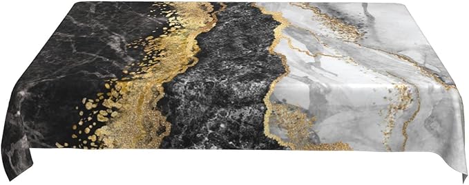 Worltoldb Marble Print Tablecloths Polyester Table Cloth for Kitchen Dinning Table Modern Washable Table Cover for Parties Wedding Picnic