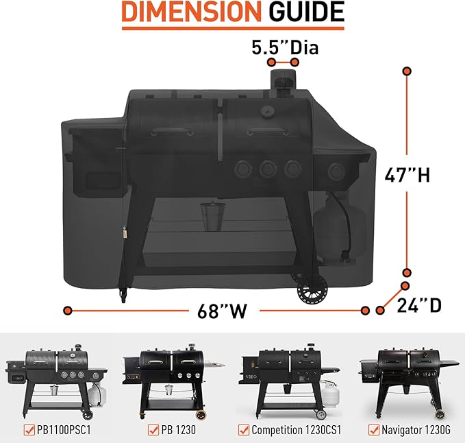 Arcedo Grill Cover Compatible with Pit Boss 1100 Pro Series Pellet Gas Combo Grill, Heavy Duty Waterproof All Weather Protection for Outdoor Wood Pellet BBQ