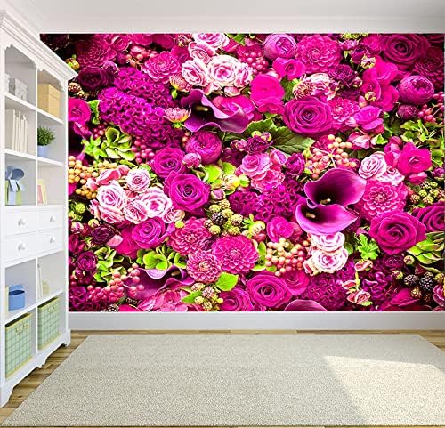 Rose Wall Mural Floral Photo Wallpaper Murals for Wall Decor for Living Room（Not Peel and Stick）