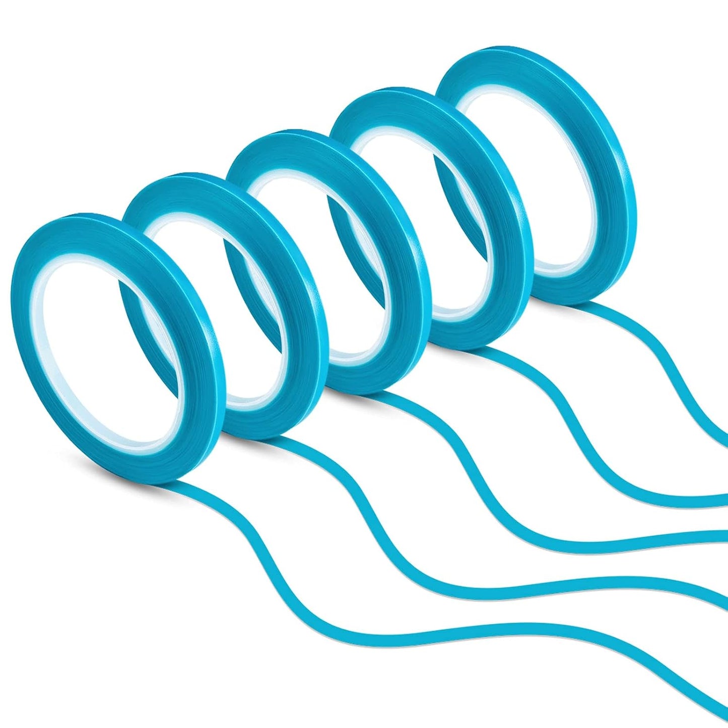 Xuniea 5 Rolls of Vinyl Tape Masking Tape Automotive Car Auto Paint for Curves, High Temperature Vinyl Low Tack (1/4 Inch)