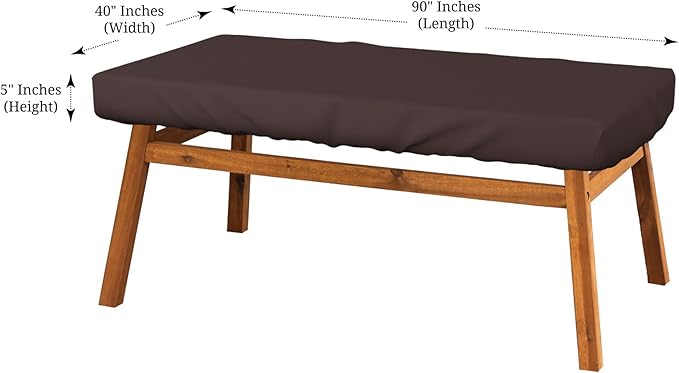 Covers & All Rectangle Table Top Cover, 12 Oz Waterproof UV & Weather Resistant Patio Table Cover, Outdoor Table Cover for Patio Furniture (90" L x 40" W x 5" H, Coffee)
