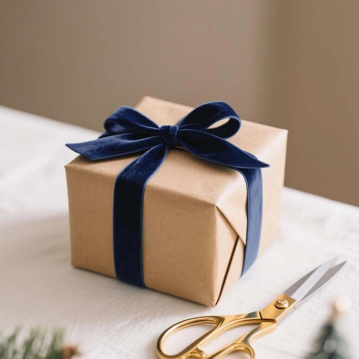 LaRibbons Thin Velvet Ribbon 1 Inch x 25 Yards, Navy Velvet Ribbon for Christmas Tree, Gift Wrapping, Wreath Bow, Outdoor Decoration