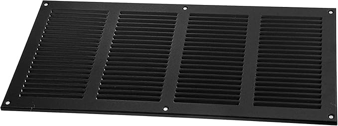Vent Systems 16" x 8" Inch Anthracite Metal Air Vent Cover - Louvered Wall Grille with Built-in Mesh Screen - Weather Resistant HVAC Duct Cover for Exhaust & Supply in Home, Garage - Indoor & Outdoor