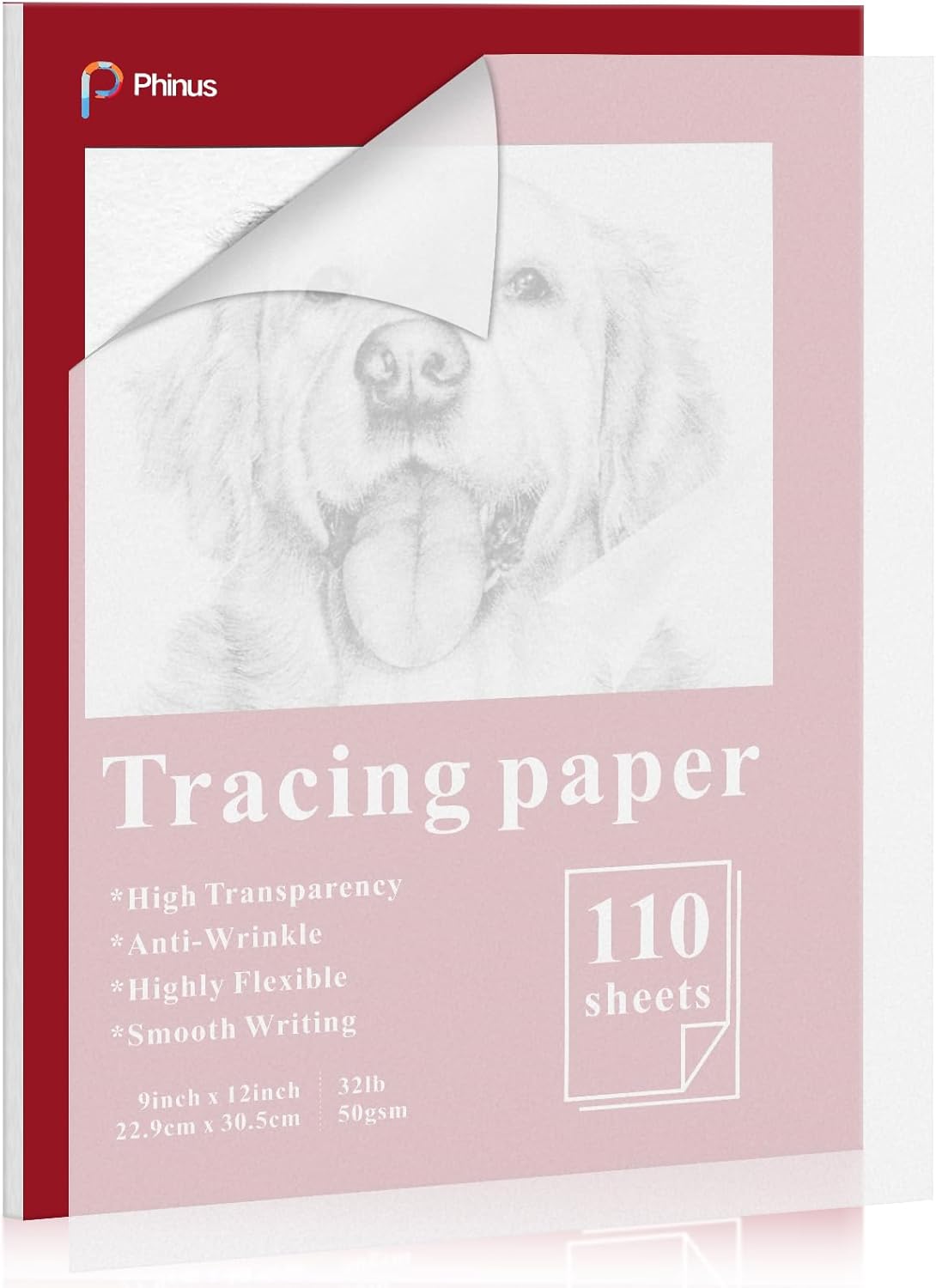 110 Sheets Tracing Paper for Drawing, 9”x12” Trace Paper, Translucent Vellum Paper Tracing Paper Pad, Tracing Pad for Sketching, Preliminary Drawing, Overlaying Images Tracing