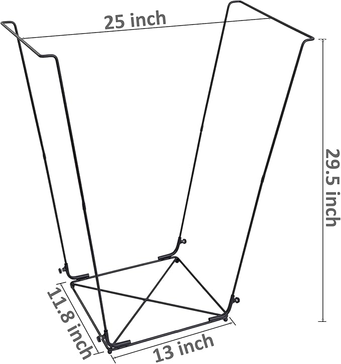 2PCS Trash Bag Holder Outdoor Leaf Bag Support Stand with 15 PCS 39 Gallon trash bags | Metal Garbage Bag Frame Holder for 30-45 Gallons Bags for Camping, Leaves, Gardening Parties