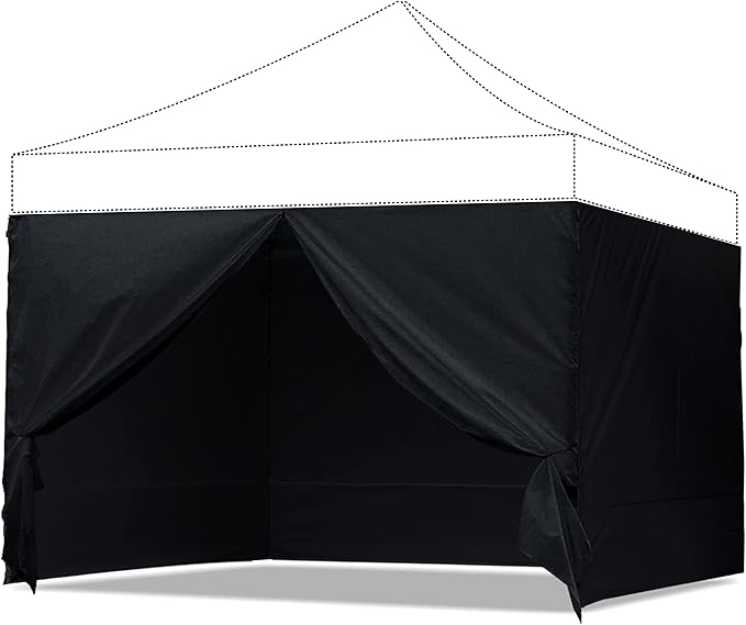 ABCCANOPY Side Wall 10x10, Black (4 Walls Only, NOT Including Frame and Top)