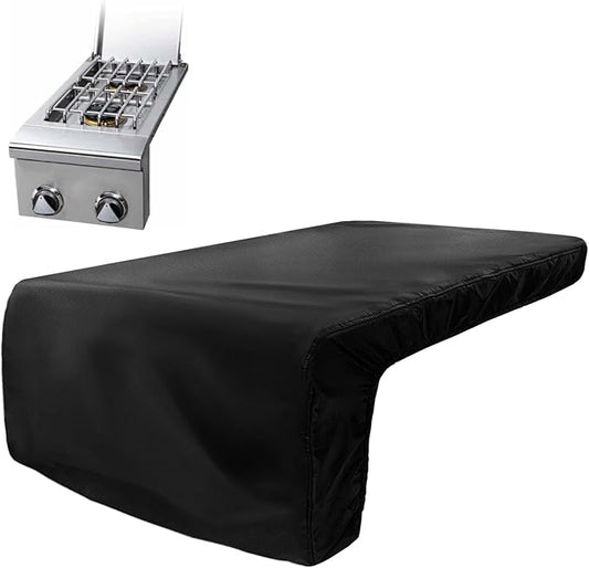 Burner Cover for 12 inch Delta Heat Double Side Burner Built-in Natural Gas Griddle,Heavy Duty 600D Waterproof Burner Cover with Plush Lining,Suitable 23''L x 12''W x 11''H,Black