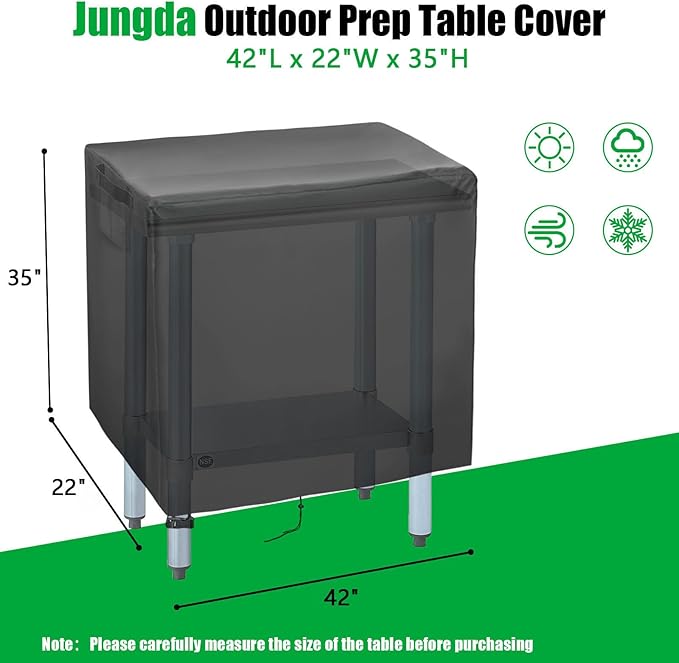Outdoor Table Cover 42 Inch,Waterproof Patio Prep Table Covers, Outdoor Rectangle Bar Table Cover for Outdoor Furniture - 42 x 22 x 35 Inch
