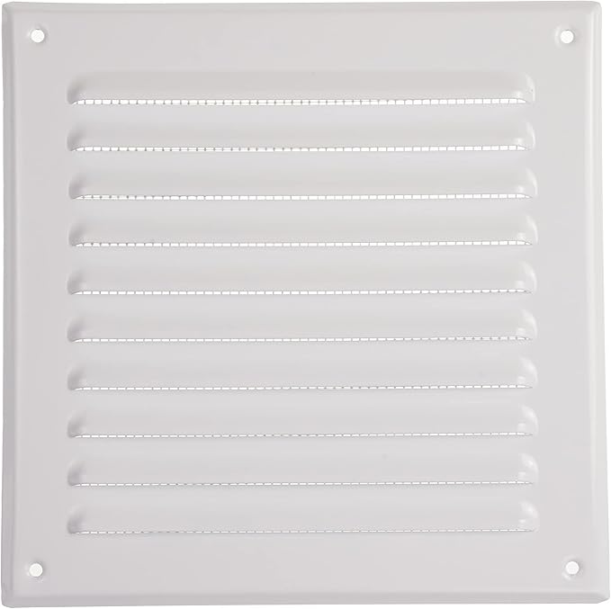 Vent Systems 6 x 6 Inch (Inner) - Pack of 5 - White Metal Soffit Vent Cover - Durable Square Air Vent Grille with Mesh Screen - Weather Resistant Ventilation Grill - Wall & Ceiling Indoor & Outdoor